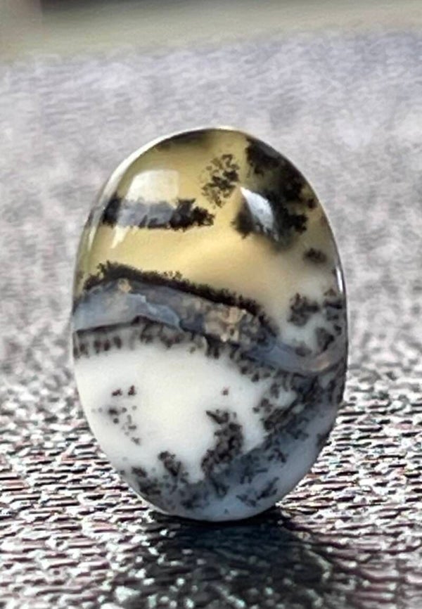 Dendriet Agaat edelsteen cabochon ovaal, klein