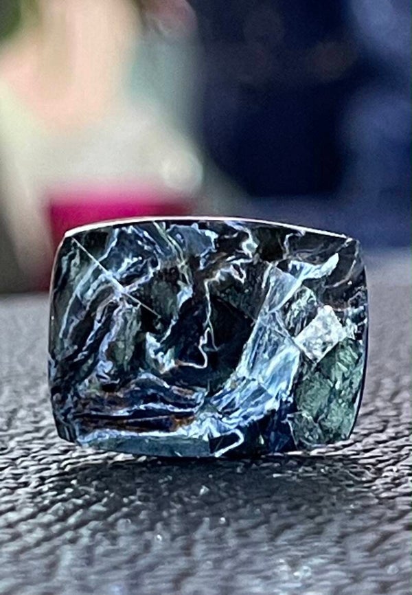 Pietersiet edelsteen checker facet geslepen rechthoekig, medium