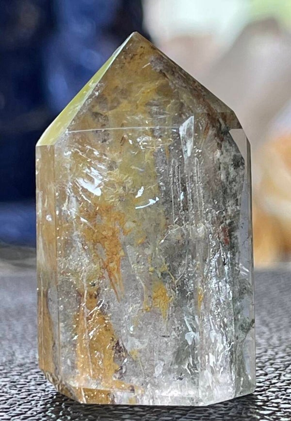 Lodoliet Kristal punt, gepolijst, klein-medium