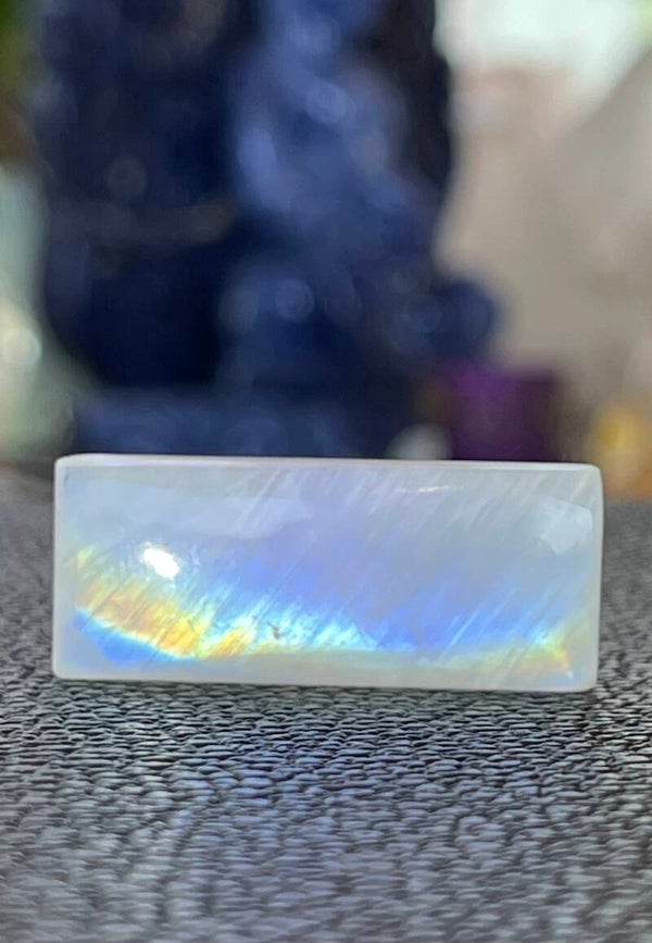 Regenboog Maansteen edelsteen cabochon rechthoek, medium