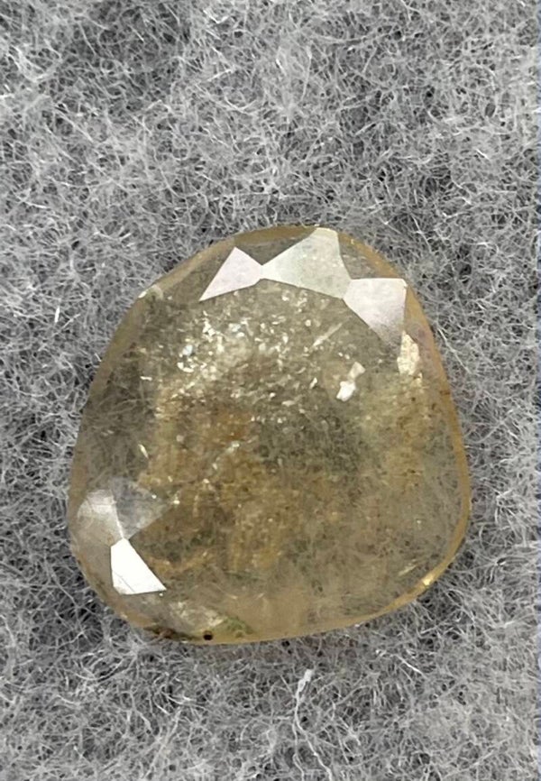 Saffier Geel edelsteen checker facet geslepen free form, medium