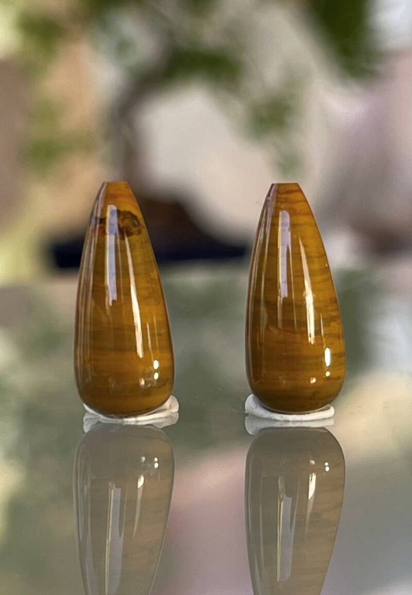 Jaspis edelsteen cabochon druppels, per paar