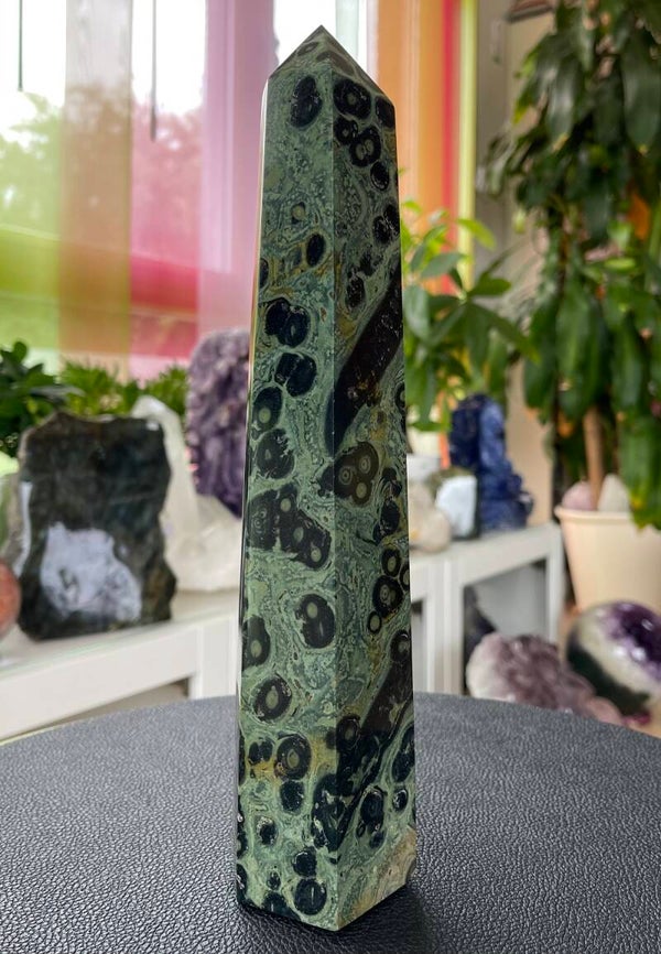 Kambaba Jaspis punt uit Madagaskar, gepolijst groot