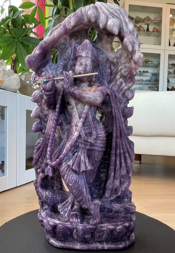 Krishna beeld van Lepidoliet, groot