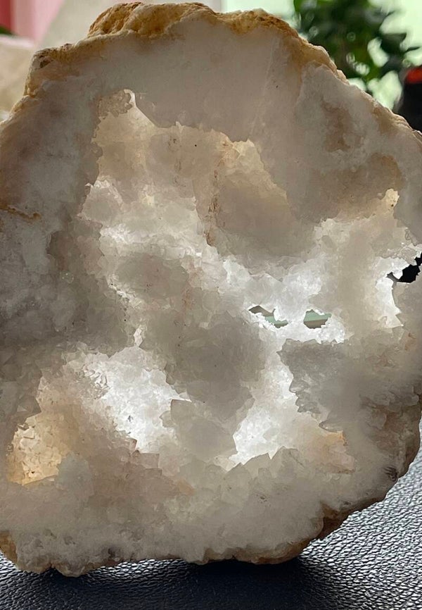 Kwarts geode schijf uit Marokko ruw, groot