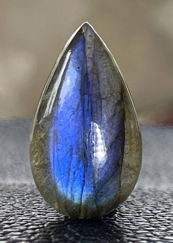 Labradoriet edelsteen cabochon druppel, medium
