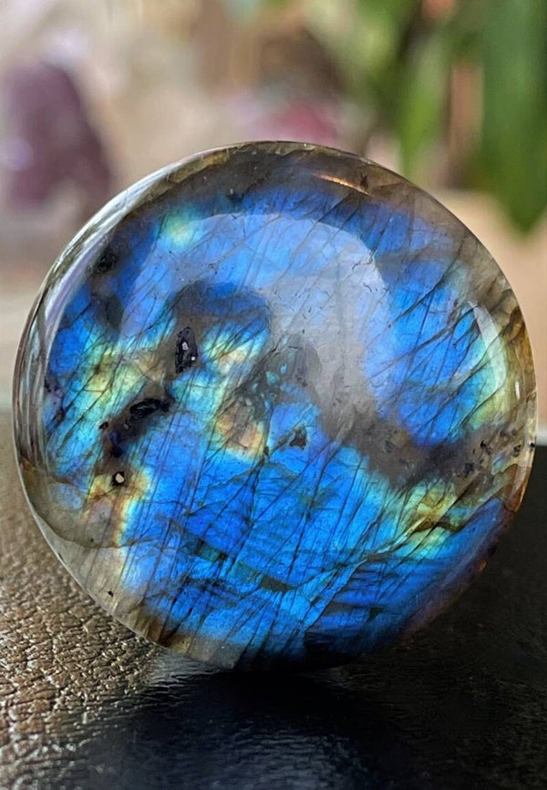 Labradoriet edelsteen cabochon rond, groot