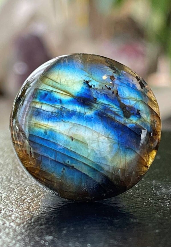 Labradoriet edelsteen cabochon rond, medium