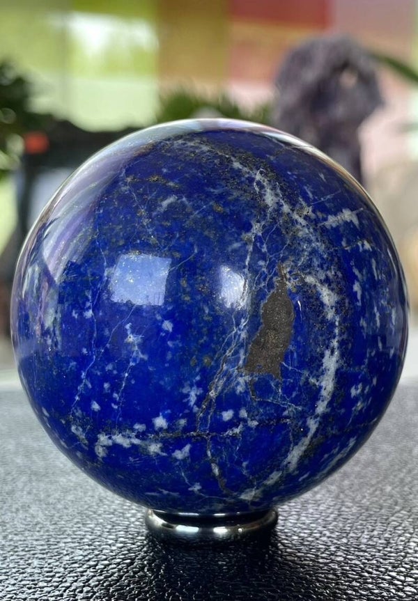 Lapis Lazuli bol met Pyriet, groot 7,6cm