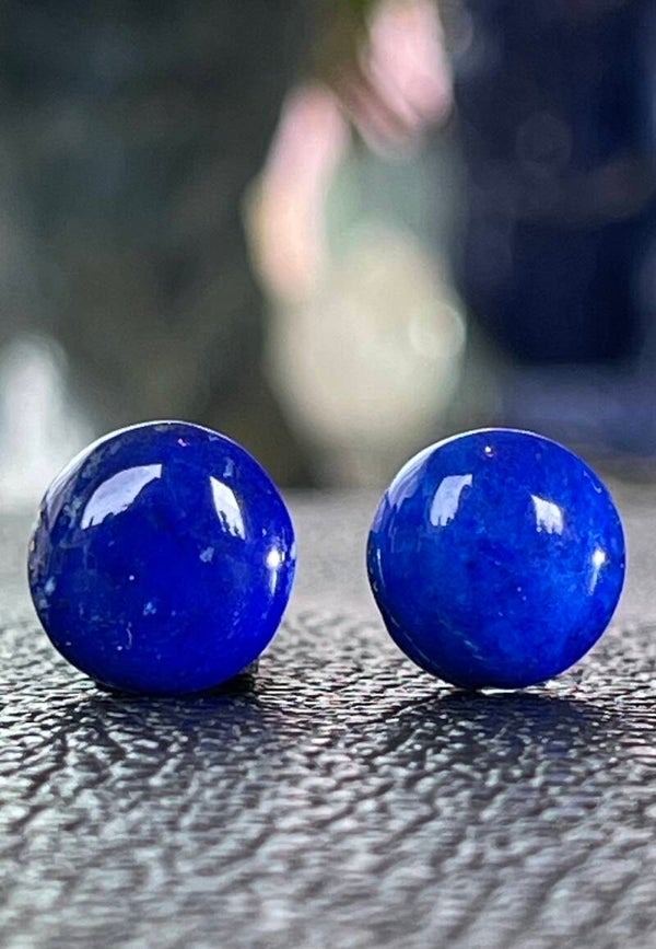 Lapis Lazuli edelsteen cabochon rond, klein, per paar