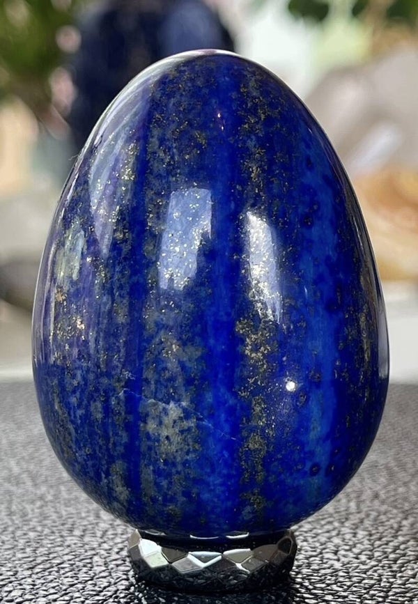 Lapis Lazuli met Pyriet ei, groot 6,3cm