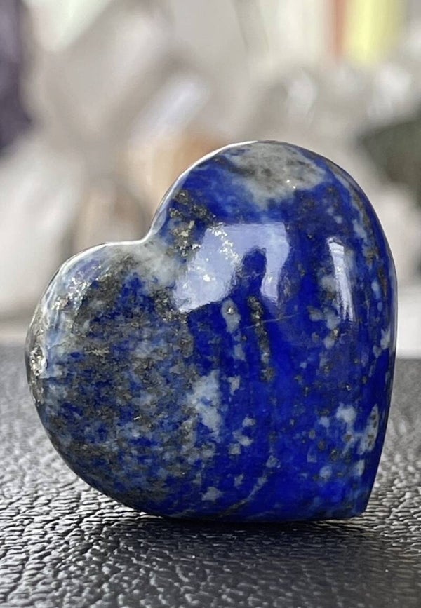 Lapis Lazuli met Pyriet hart, klein-medium