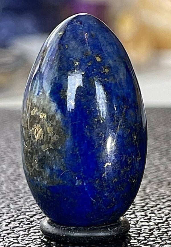 Lapis Lazuli met Pyriet ei uit Afghanistan, klein 3,6cm