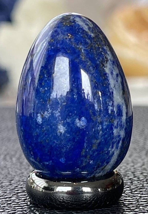 Lapis Lazuli met Pyriet ei uit Afghanistan, klein 3,8cm