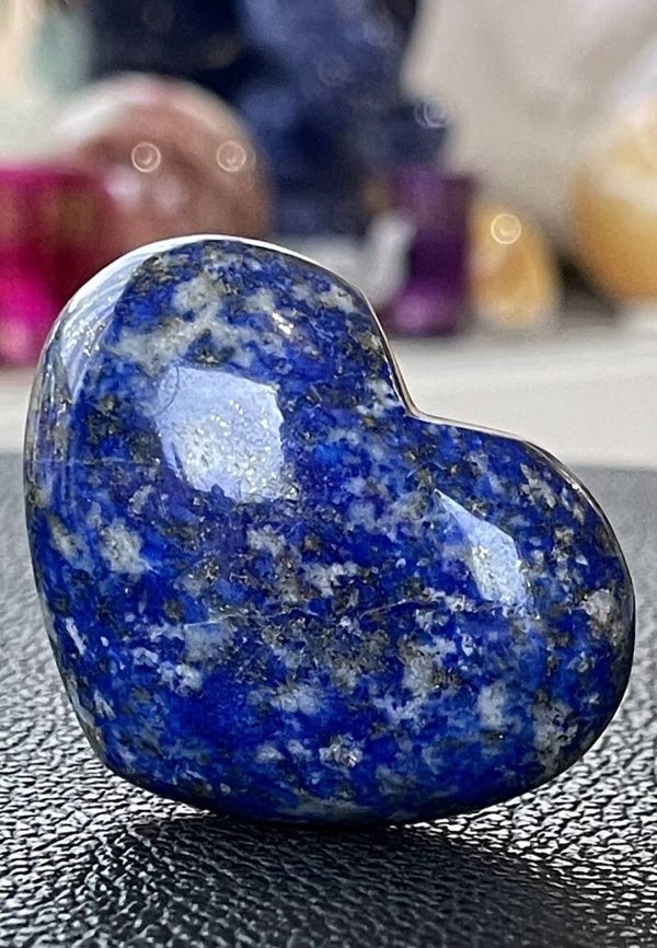 Lapis Lazuli met Pyriet hart, medium