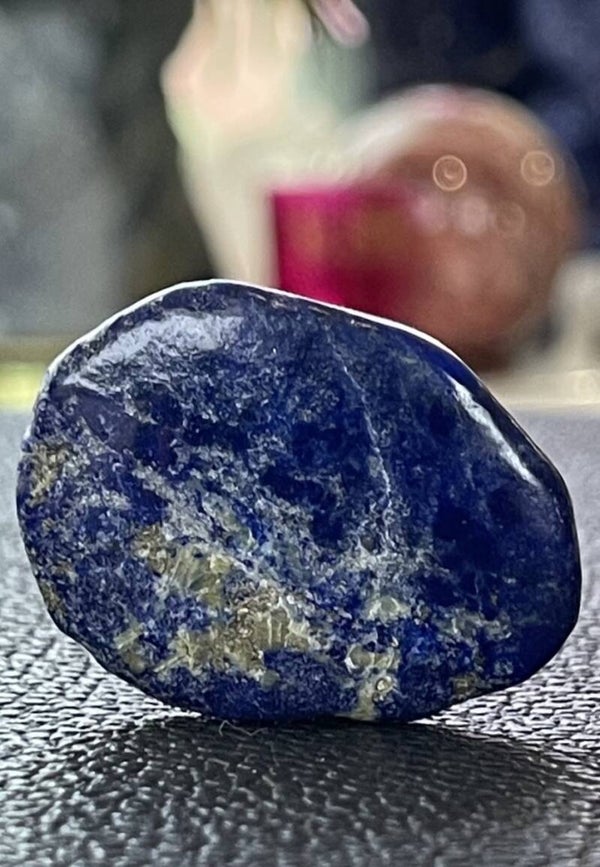 Lapis Lazuli met Pyriet knuffelsteen plat
