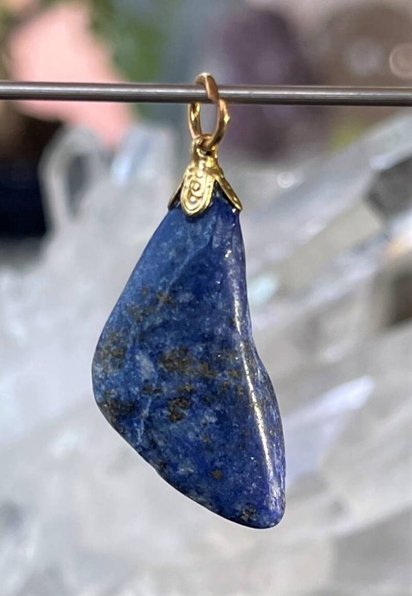 Lapis Lazuli met Pyriet hangertje mat, met veter