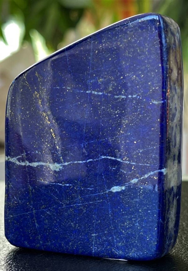 Lapis Lazuli met Pyriet gepolijst plat stukje, staand