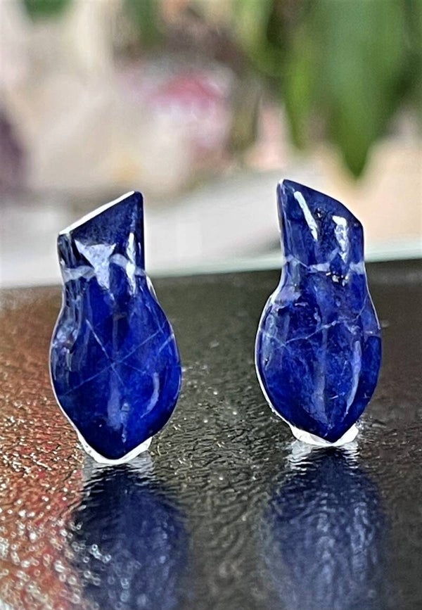 Lapis Lazuli met Pyriet edelsteen cabochon free form per paar, medium