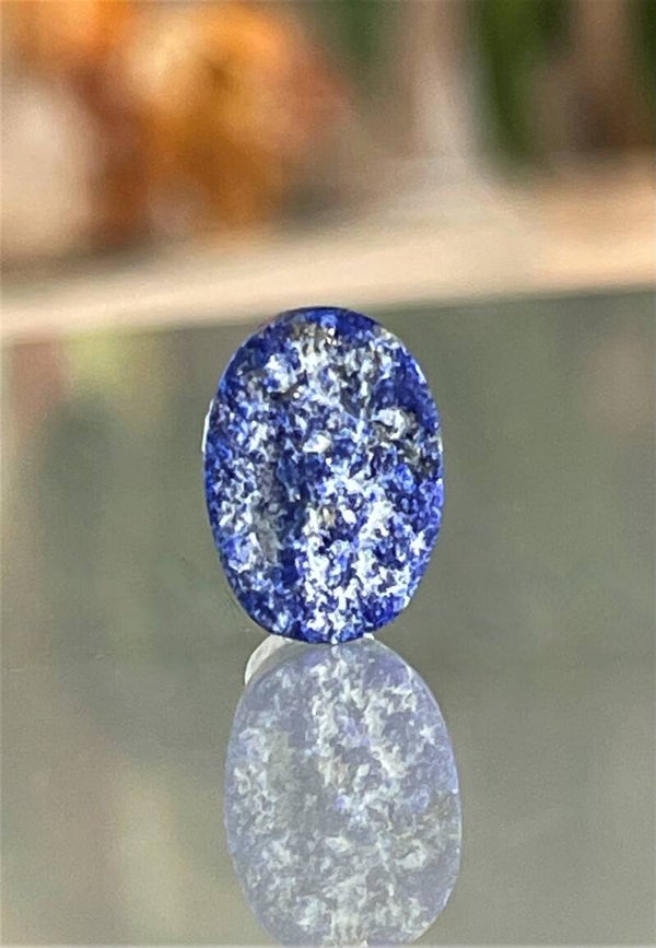 Lapis Lazuli edelsteen met ruwe bovenkant ovaal, klein