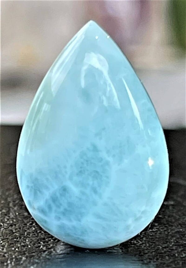 Larimar edelsteen cabochon druppel, medium