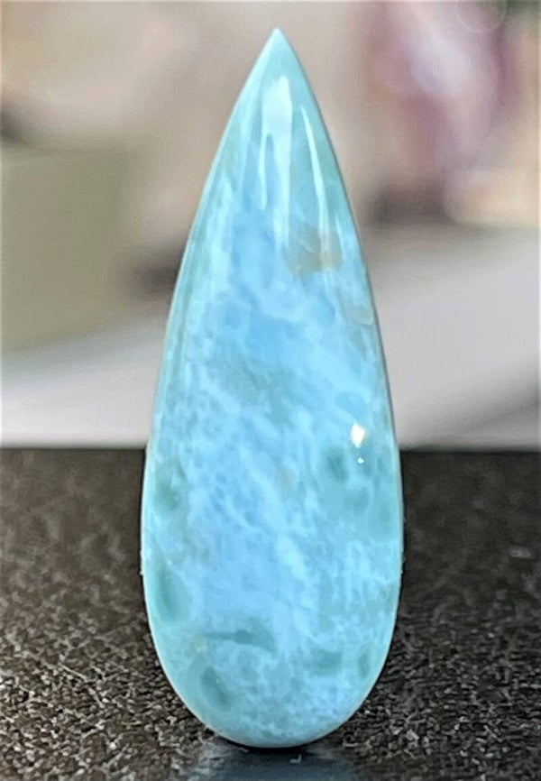 Larimar edelsteen cabochon druppel, medium