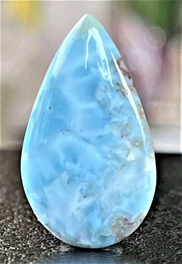 Larimar edelsteen cabochon druppel, medium
