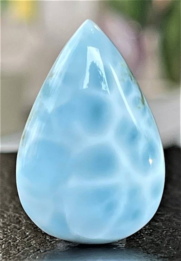 Larimar edelsteen cabochon druppel, medium