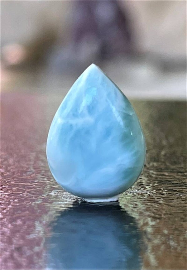 Larimar edelsteen cabochon druppel, klein