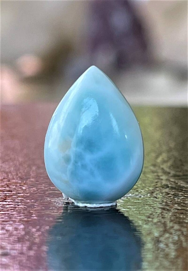 Larimar edelsteen cabochon druppel, klein