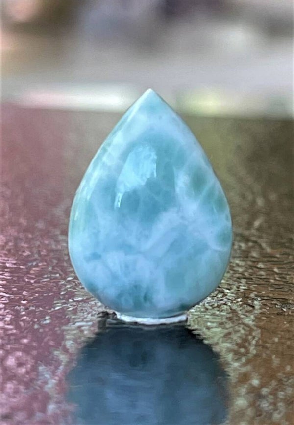 Larimar edelsteen cabochon druppel, klein