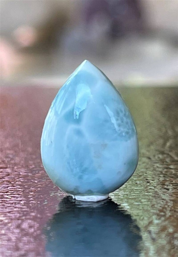 Larimar edelsteen cabochon druppel, klein
