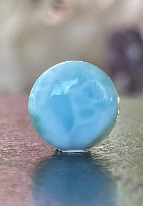 Larimar edelsteen cabochon rond, klein