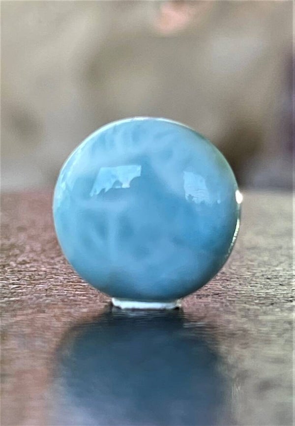 Larimar edelsteen cabochon rond, klein