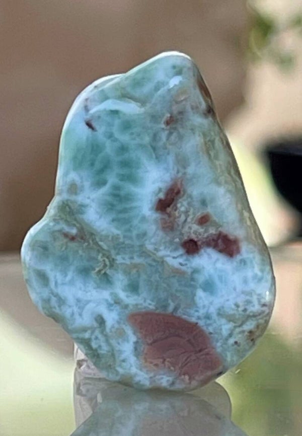 Larimar trommelsteen plat