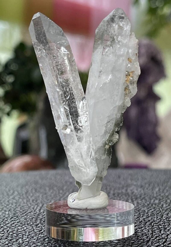 Lemurische Bergkristal punt uit de Himalaya India ruw, medium