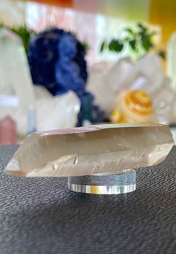 Citrien Lemurische Root Kristal dubbeleinder punt uit Brazilië, medium