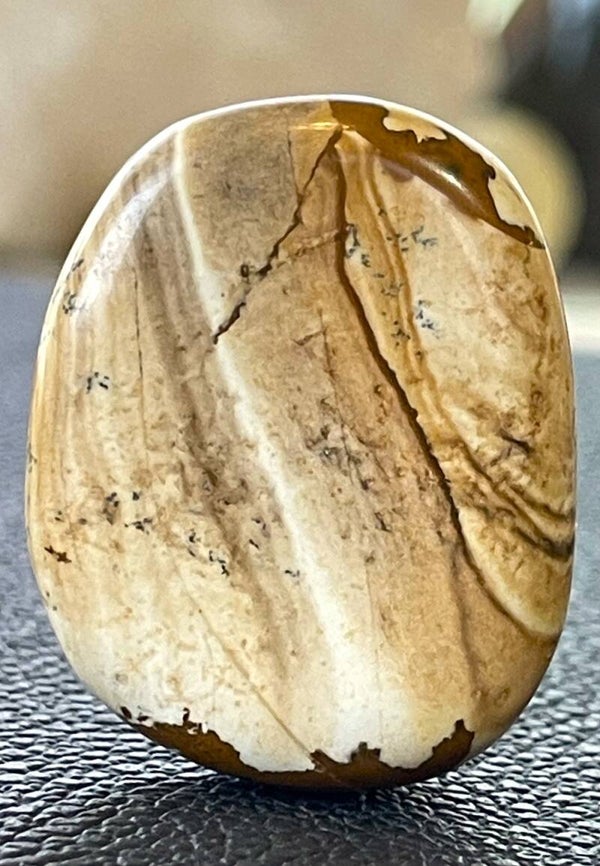 Jaspis Landschap knuffelsteen plat