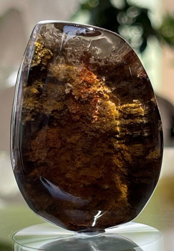 Lodoliet in Rookkwarts, gepolijst