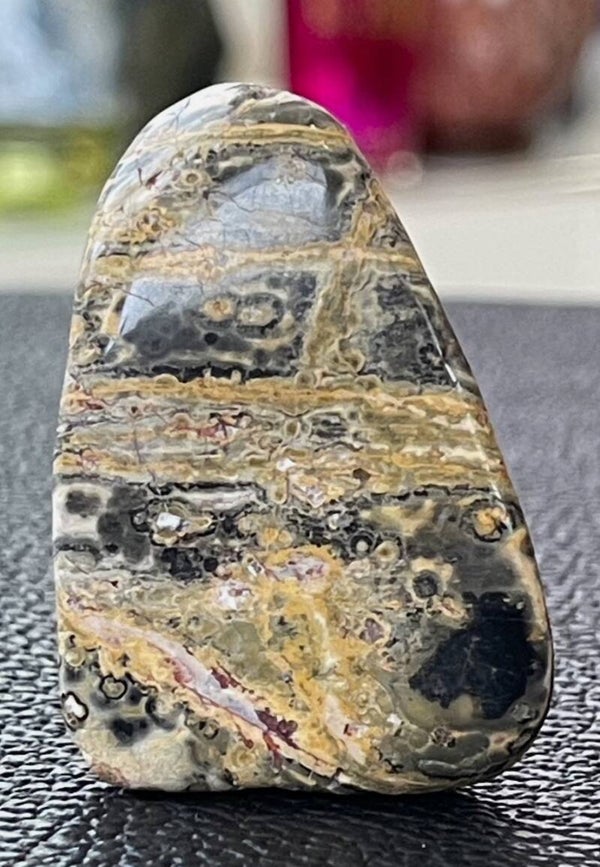 Luipaard Jaspis trommelsteen, groot