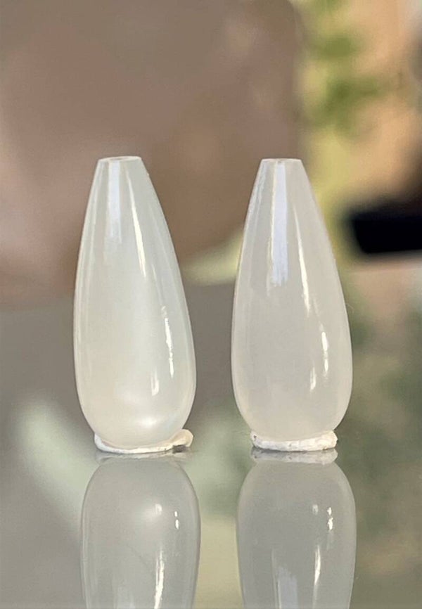 Maansteen  edelsteen cabochon druppels, per paar