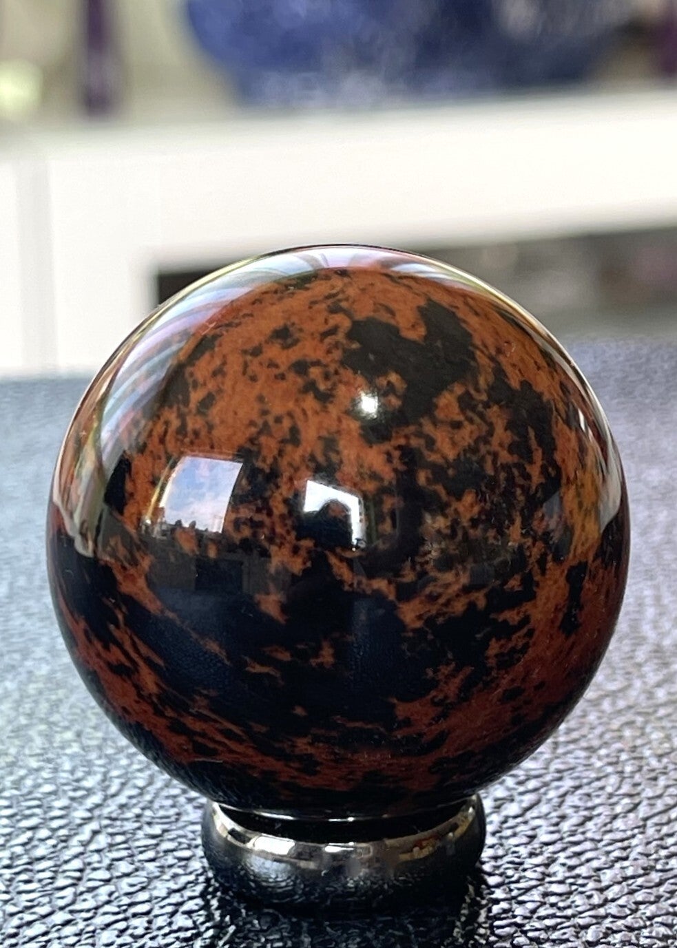 Mahonie Obsidiaan bol, medium 4,2cm