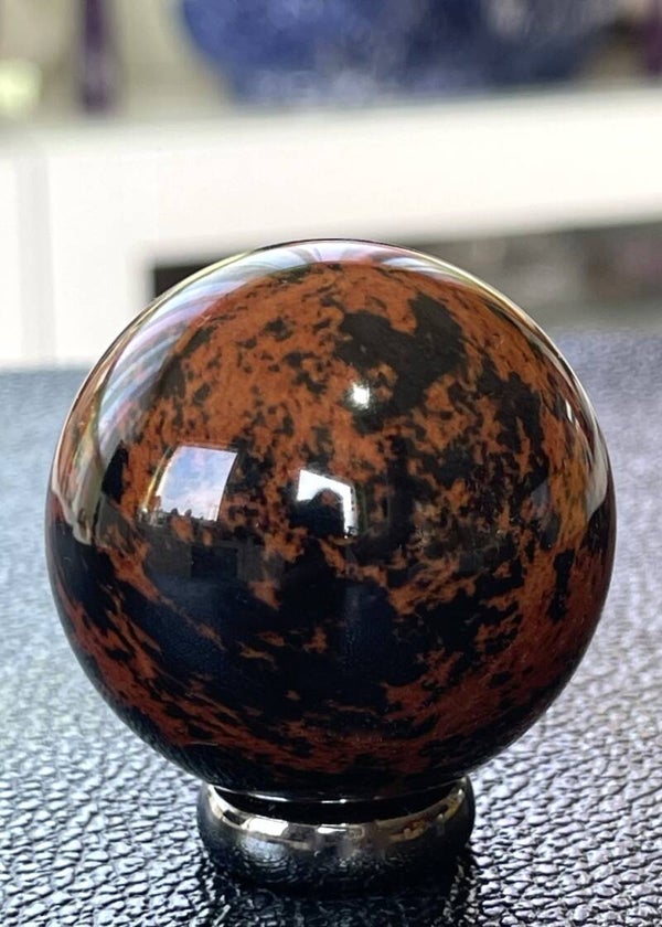 Mahonie Obsidiaan bol, medium 4,2cm