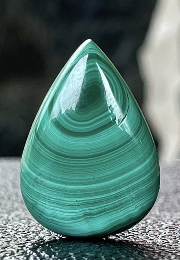 Malachiet edelsteen cabochon druppel, medium