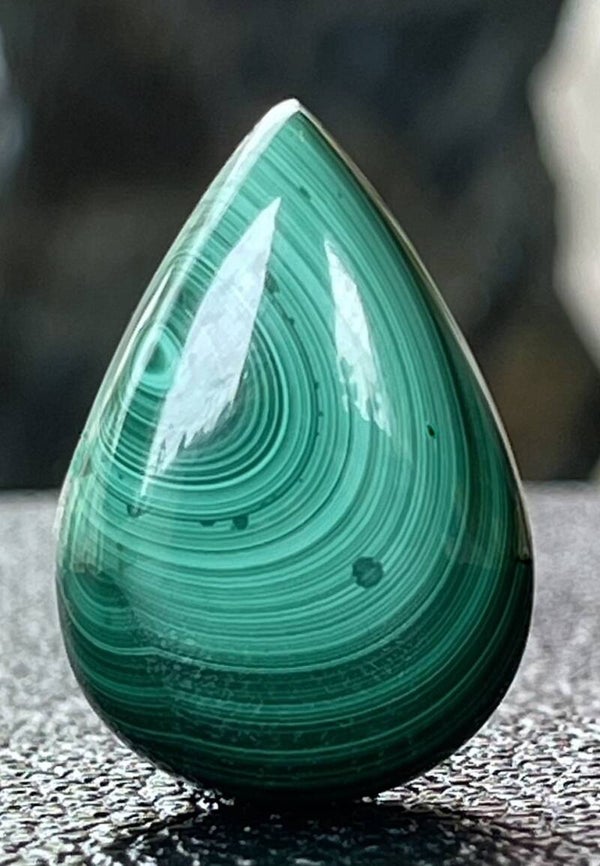 Malachiet edelsteen cabochon druppel, medium