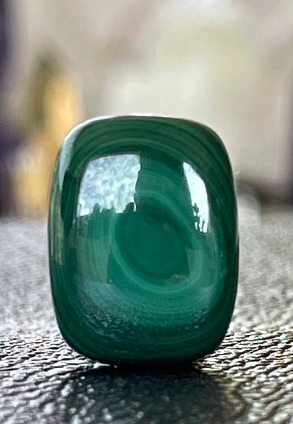 Malachiet edelsteen cabochon rechthoekig, medium