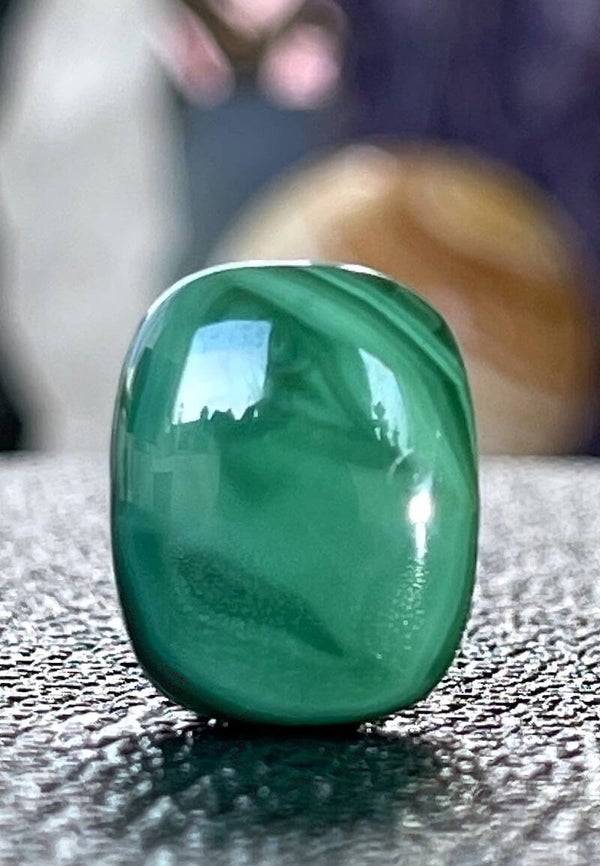 Malachiet edelsteen cabochon rechthoekig, medium