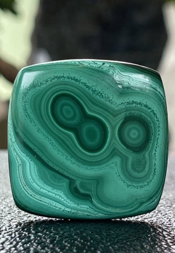 Malachiet edelsteen cabochon vierkant, medium-groot
