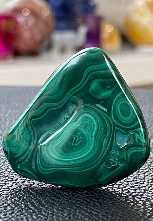 Malachiet gepolijst plat, medium