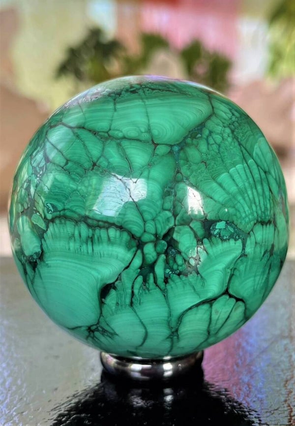 Malachiet bol, medium-groot 6,7cm